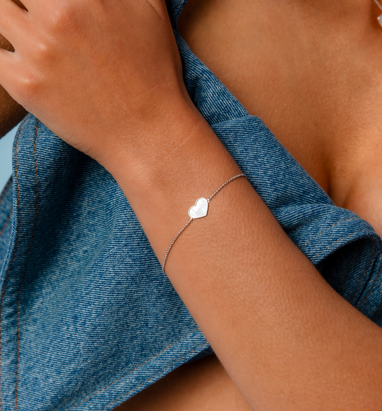 Bransoletka z sercem srebrna BGG0003
