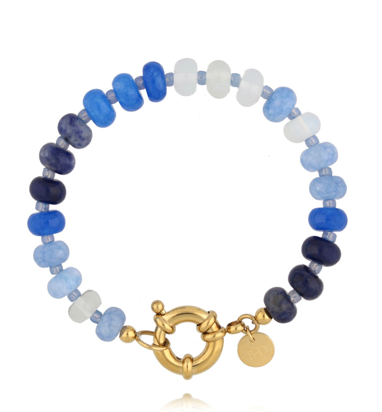 Bransoletka z błękitnych i granatowych jadeitów - By Dziubeka