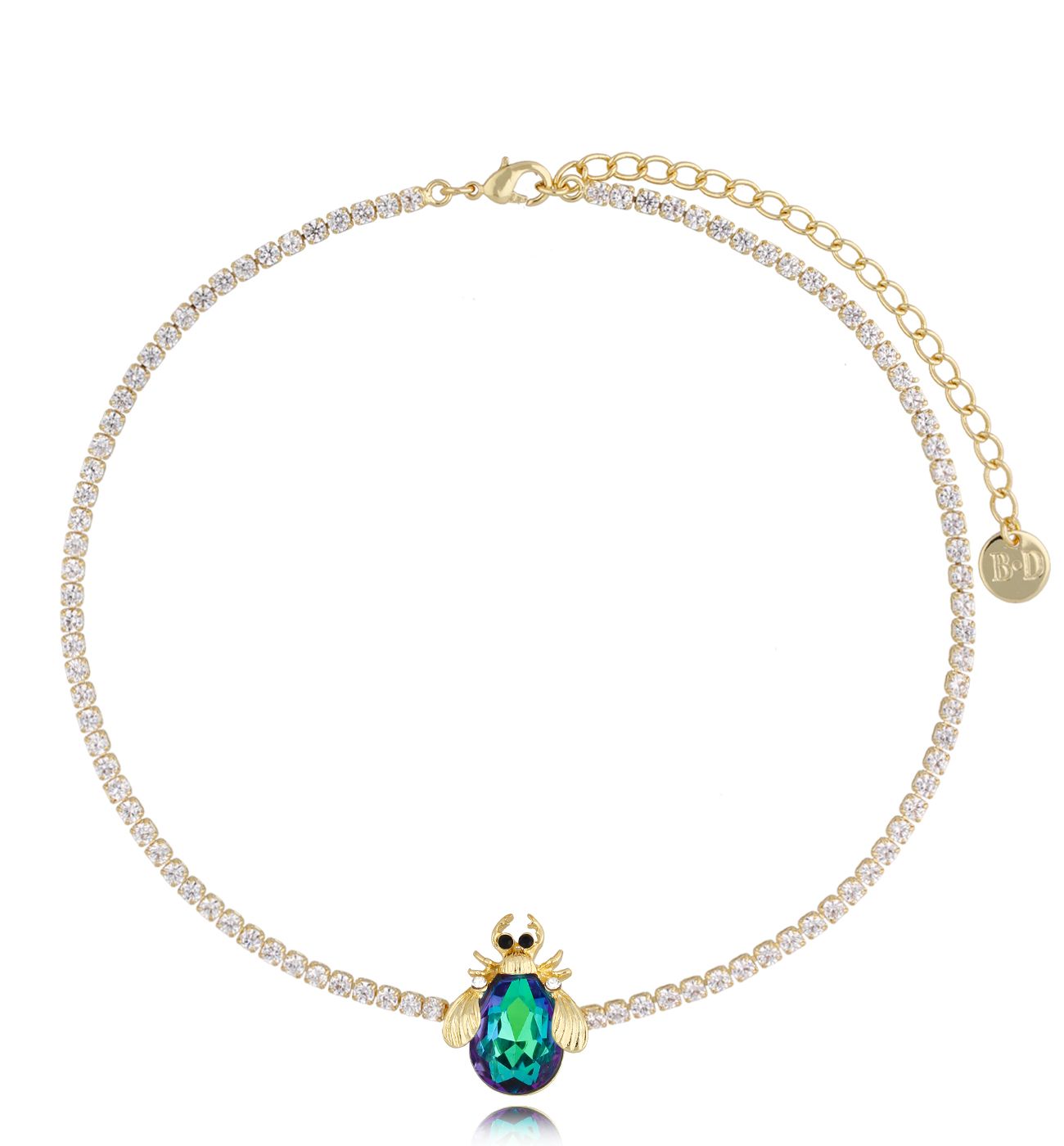 Naszyjnik z zielonym owadem Glamour Midnight NMI0199