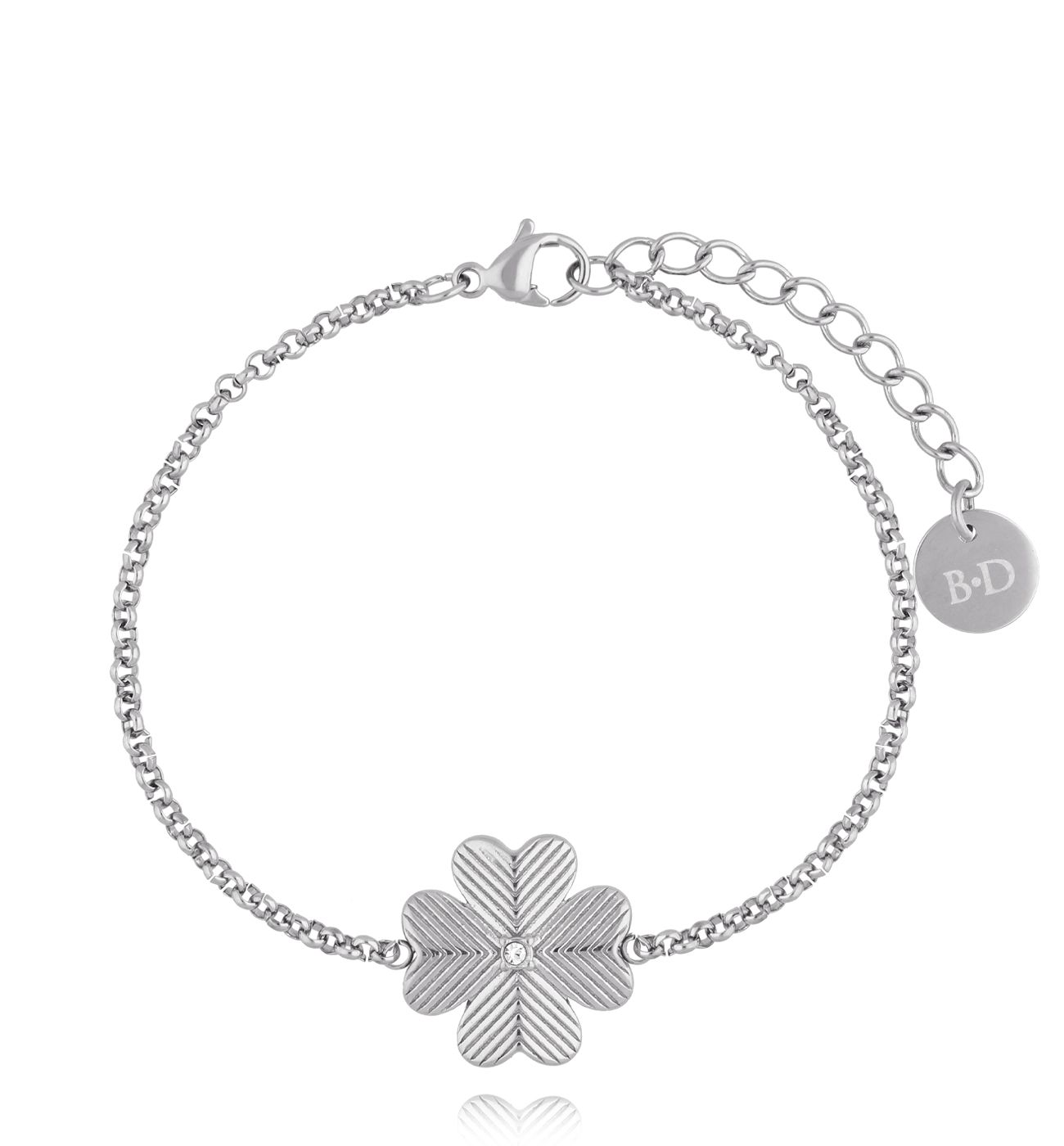 Bransoletka z koniczynką srebrna - By Dziubeka