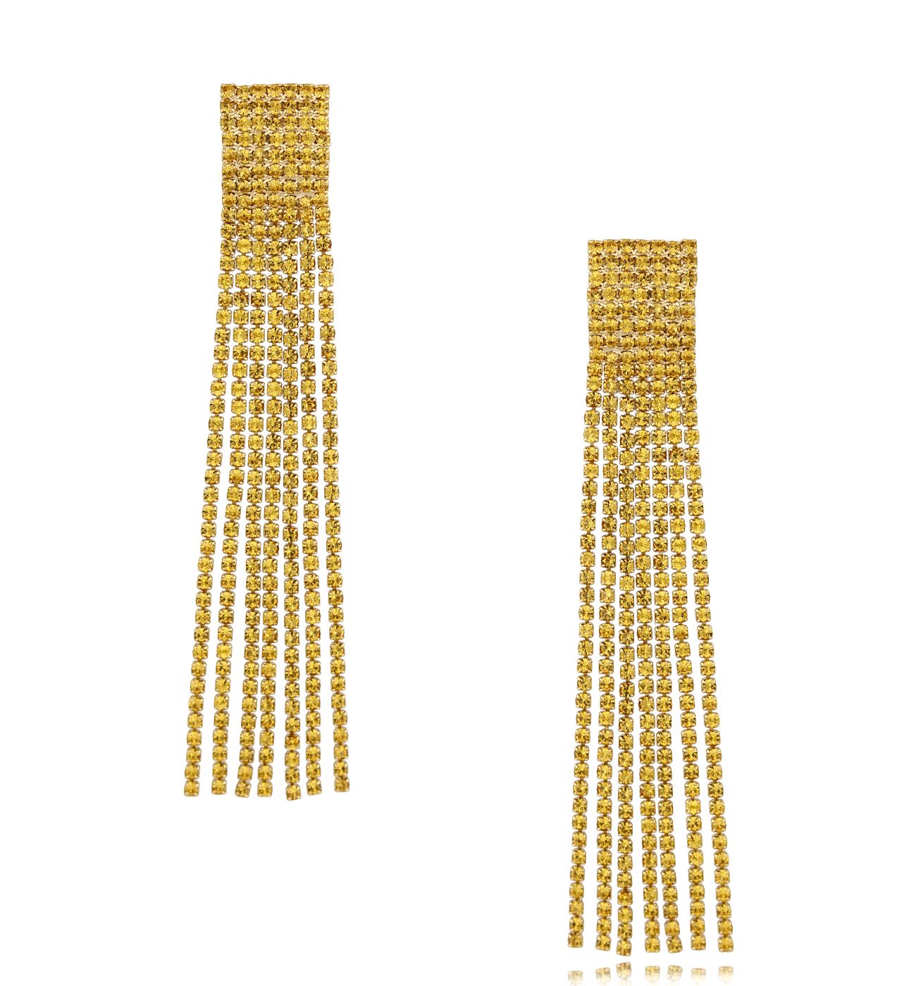 Kolczyki kryształowe żółto złote Carnival - By Dziubeka