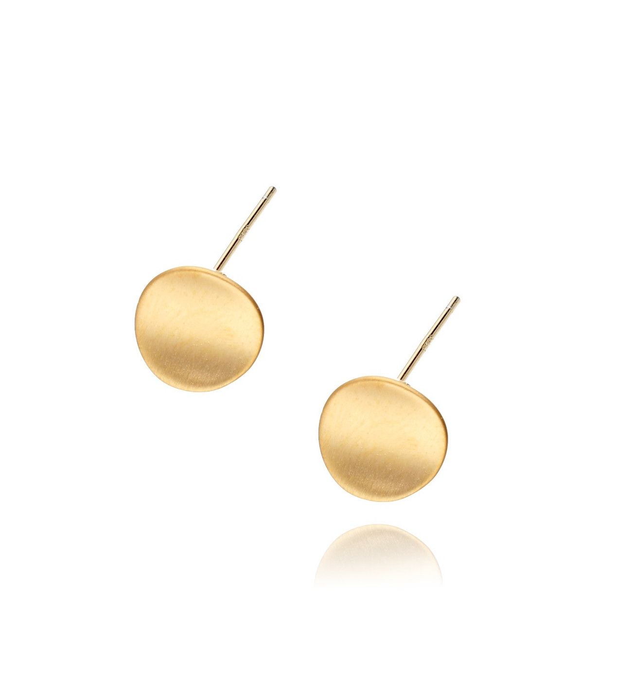 Kolczyki srebrne pozłacane szczotkowane - By Dziubeka