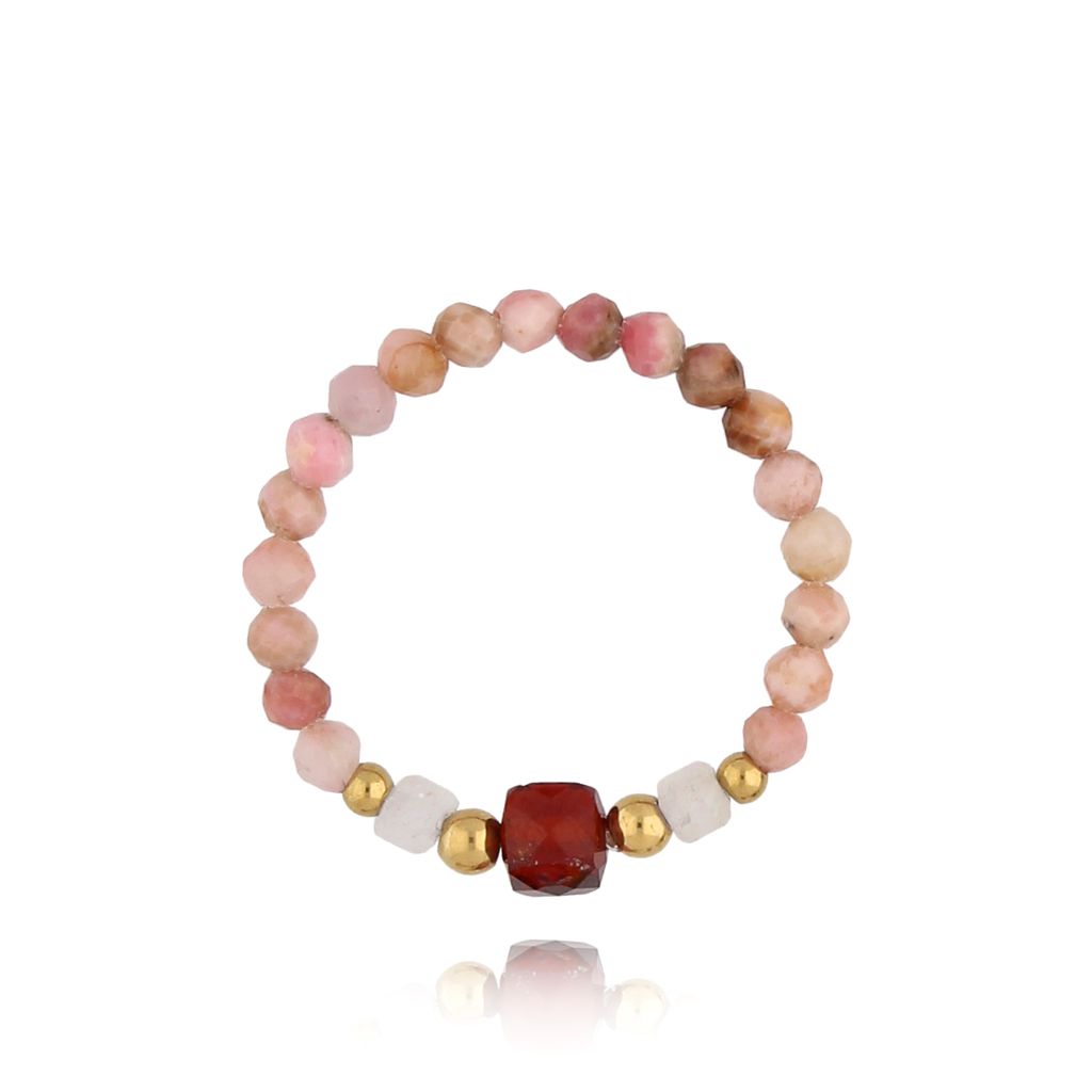 Pierścionek z rodonitami Celaya PSC0458