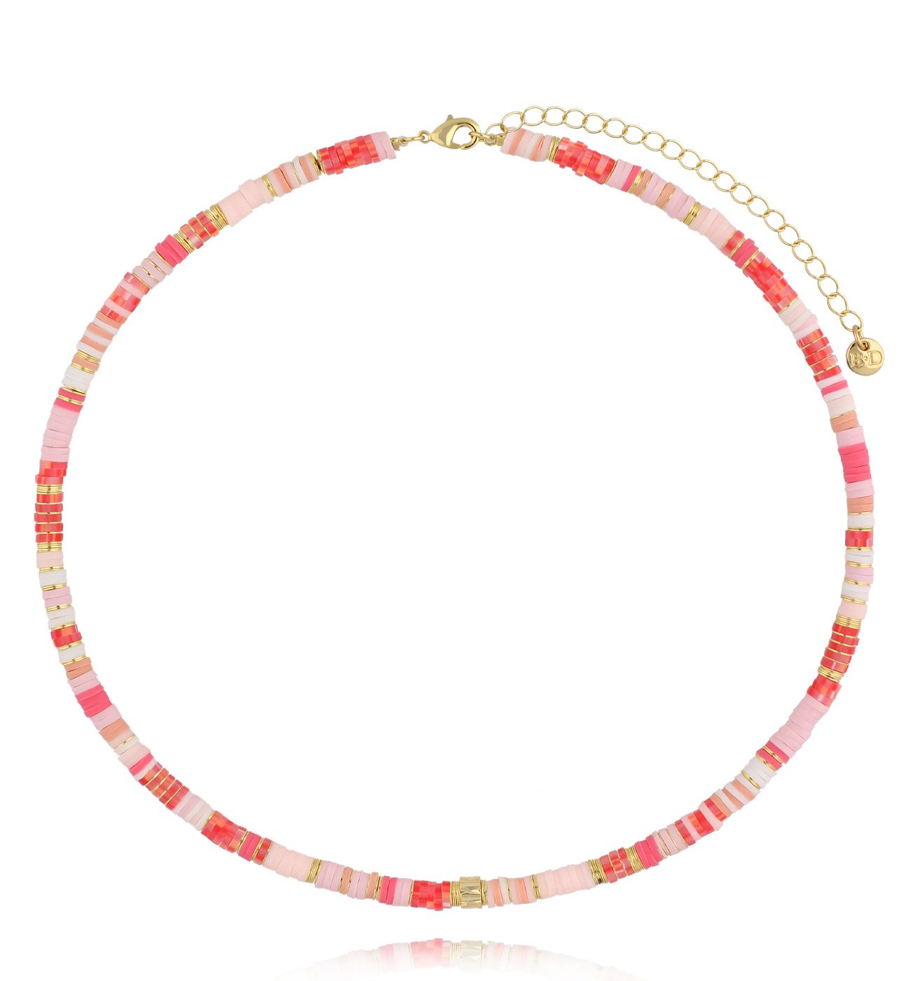 Naszyjnik w odcieniach różu i czerwieni - By Dziubeka