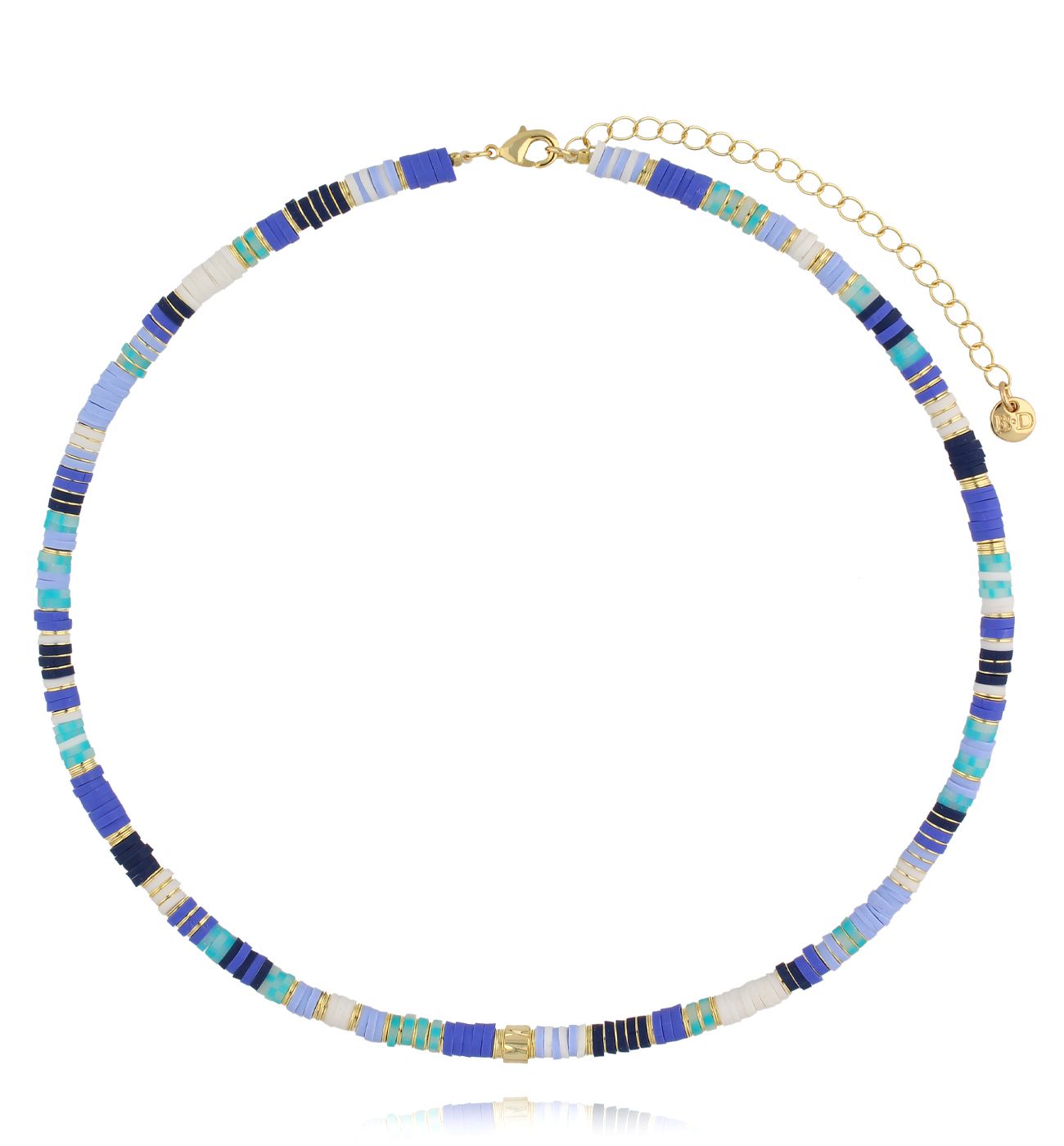 Naszyjnik w odcieniach błękitu i granatu NSC0641