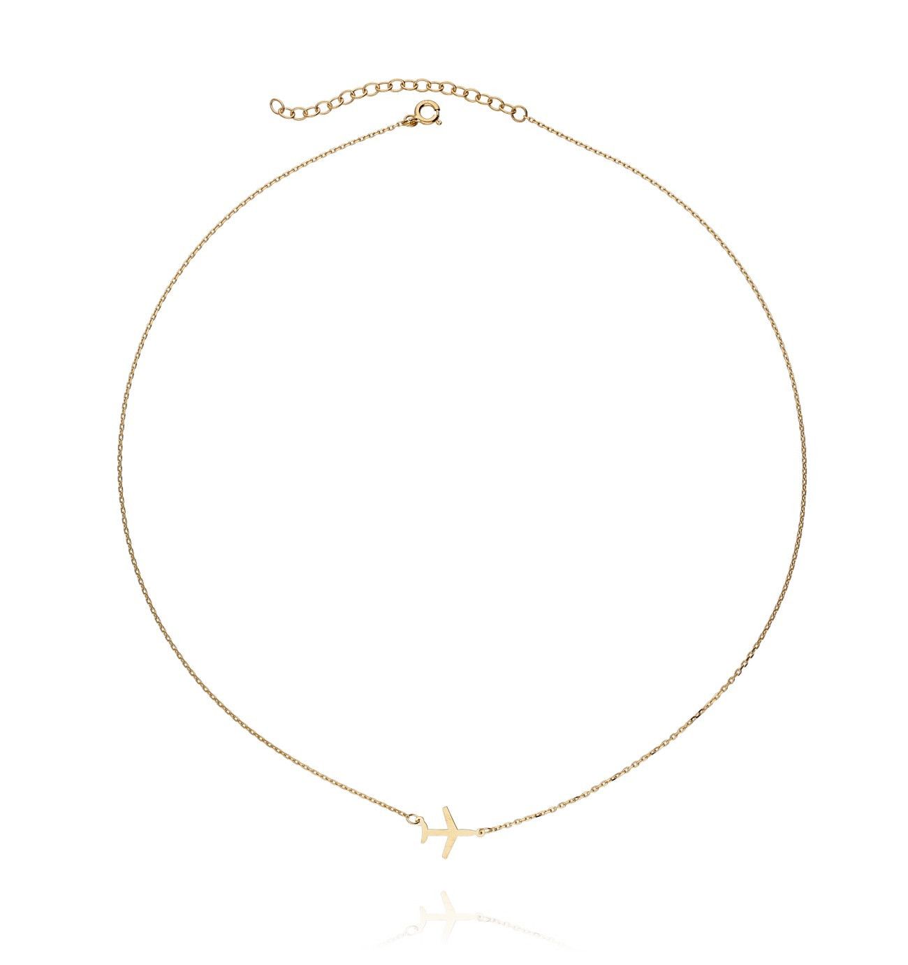 Naszyjnik ze srebra pozłacanego samolot - By Dziubeka