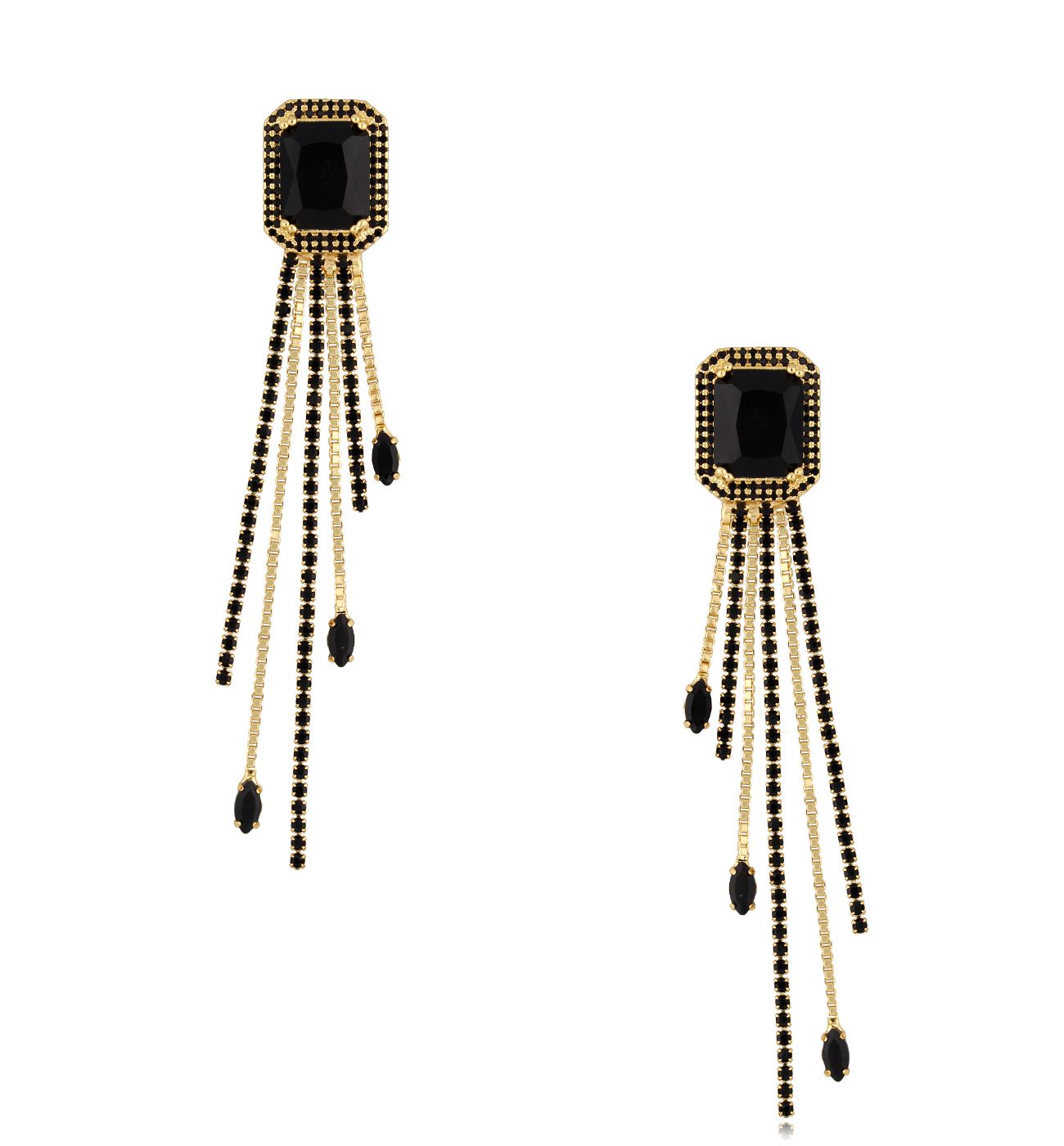 Kolczyki czarne z kryształkami Majestic KSS1338