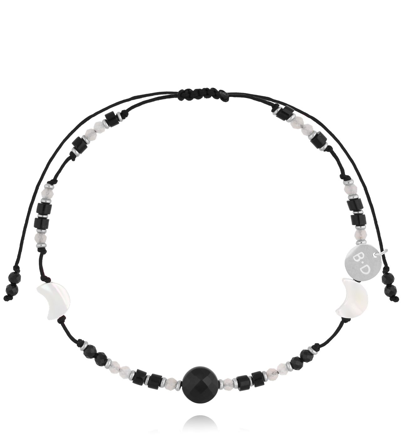 Bransoletka na nogę z jadeitami i agatami BNMT0006