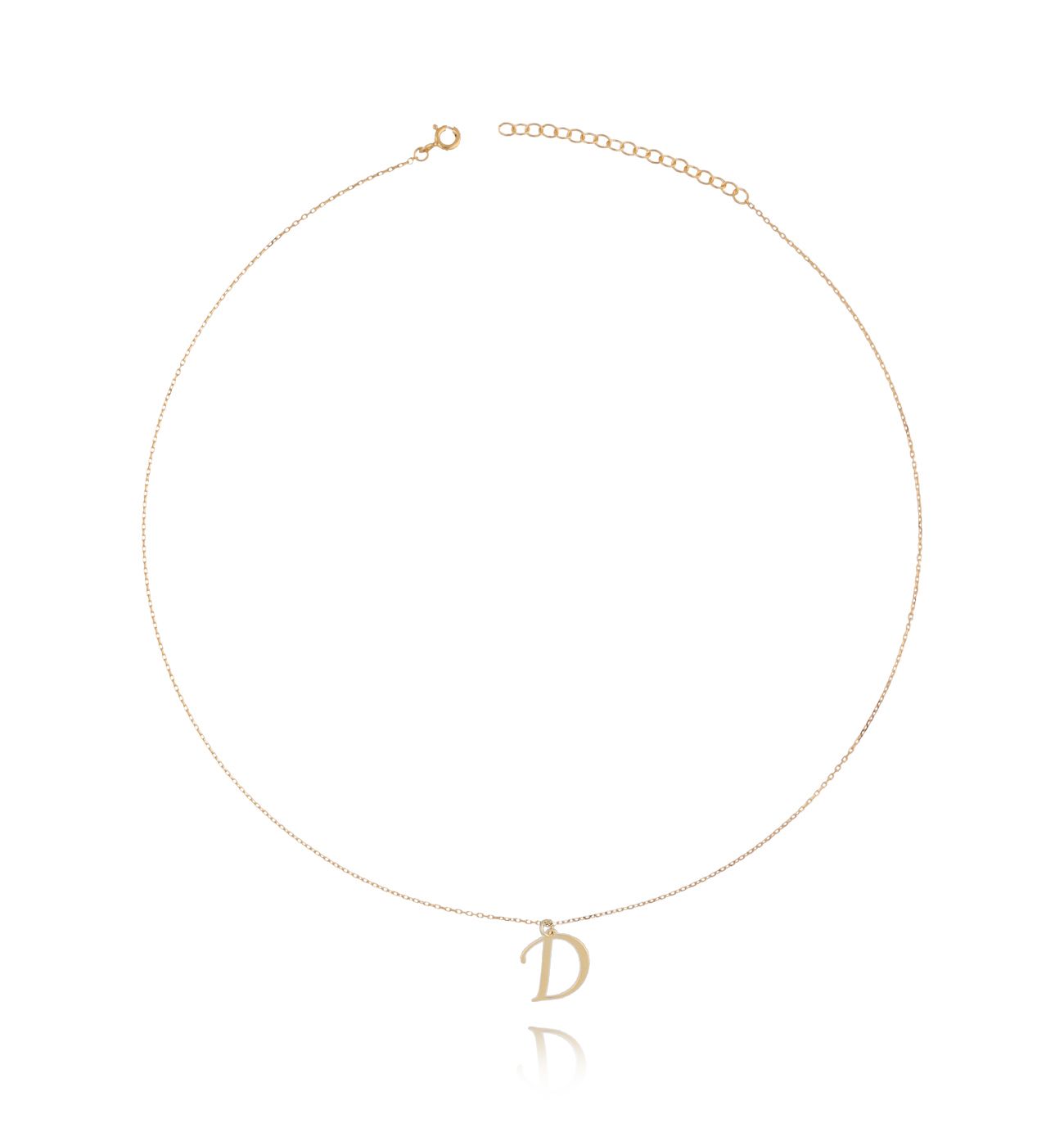 Naszyjnik srebrny pozłacany z literką D NAT0147