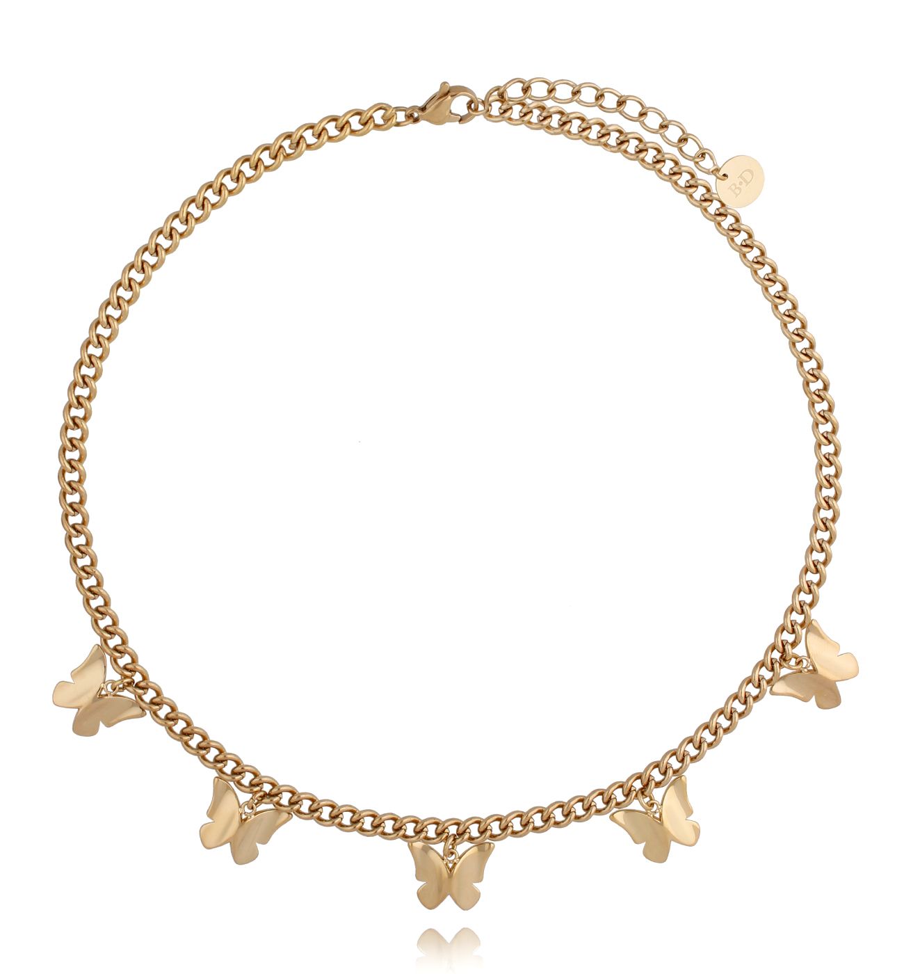 Naszyjnik złoty z motylkami NSA0143