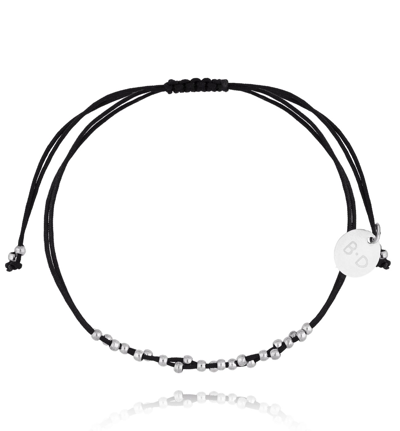 Bransoletka czarno srebrna z kuleczkami Get Lucky BGL0893