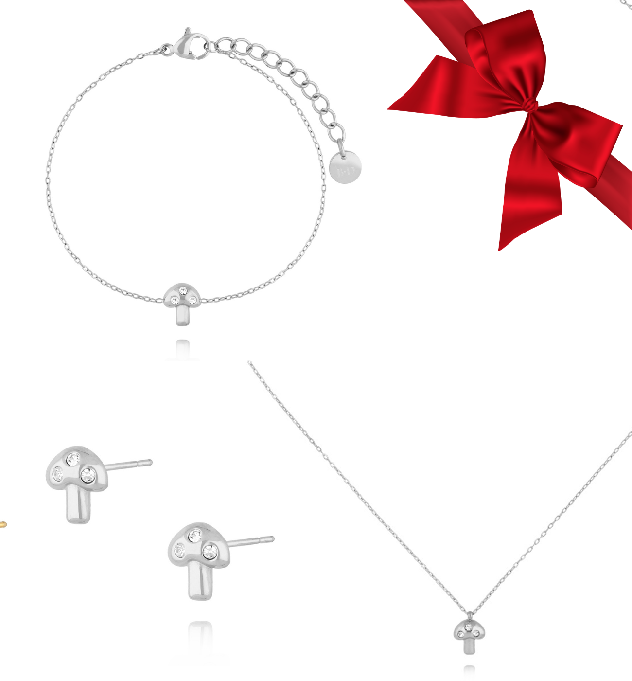 Zestaw Świąteczny z grzybkami srebrny ZS0015