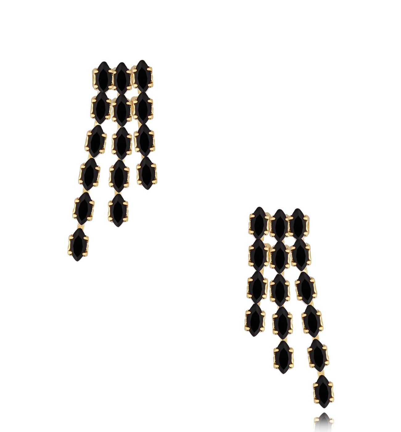 Kolczyki z czarnymi kryształkami Fortaleza - By Dziubeka