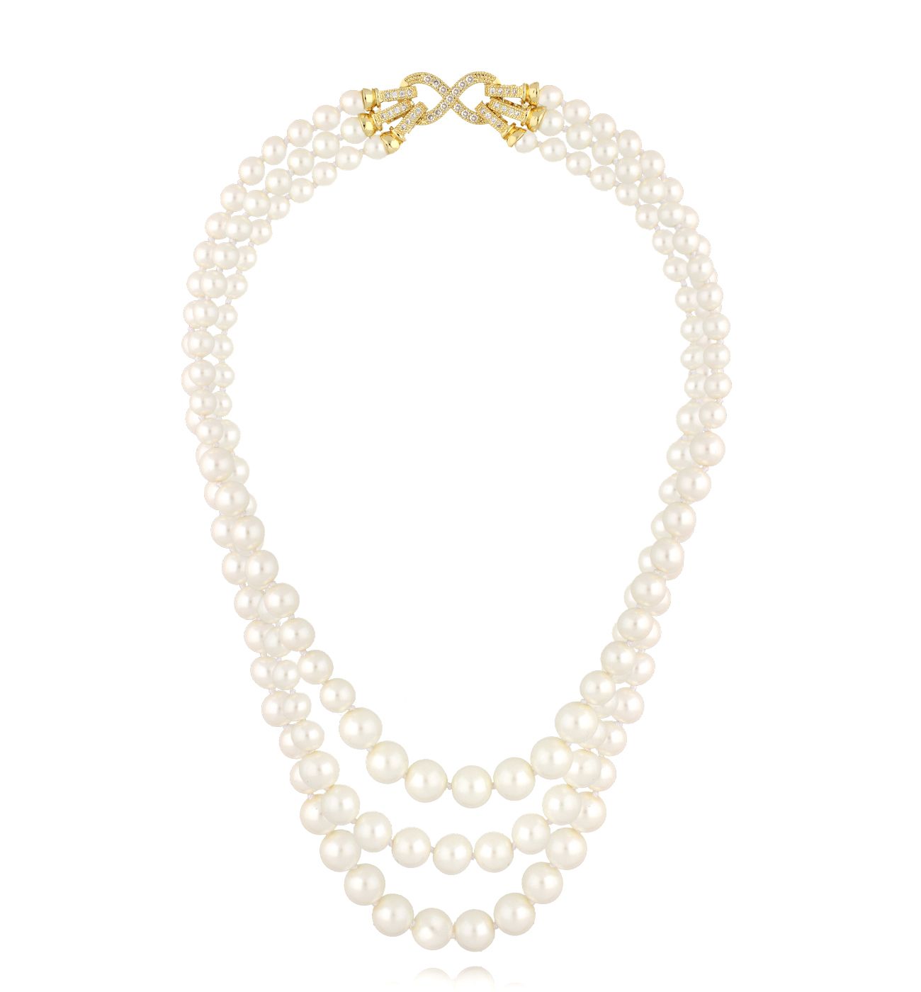 Naszyjnik z perłami i złotym zapięciem NPE0285