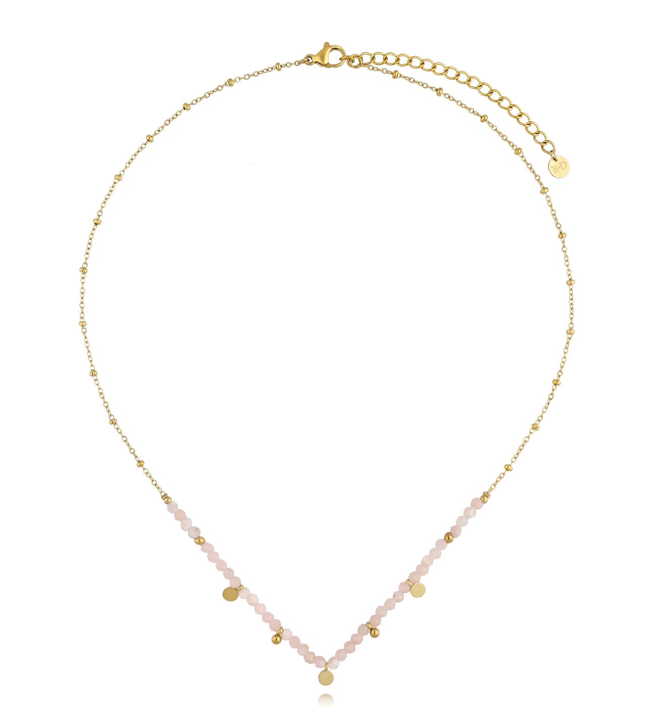 Naszyjnik z kwarcami różowymi Rainforest - By Dziubeka