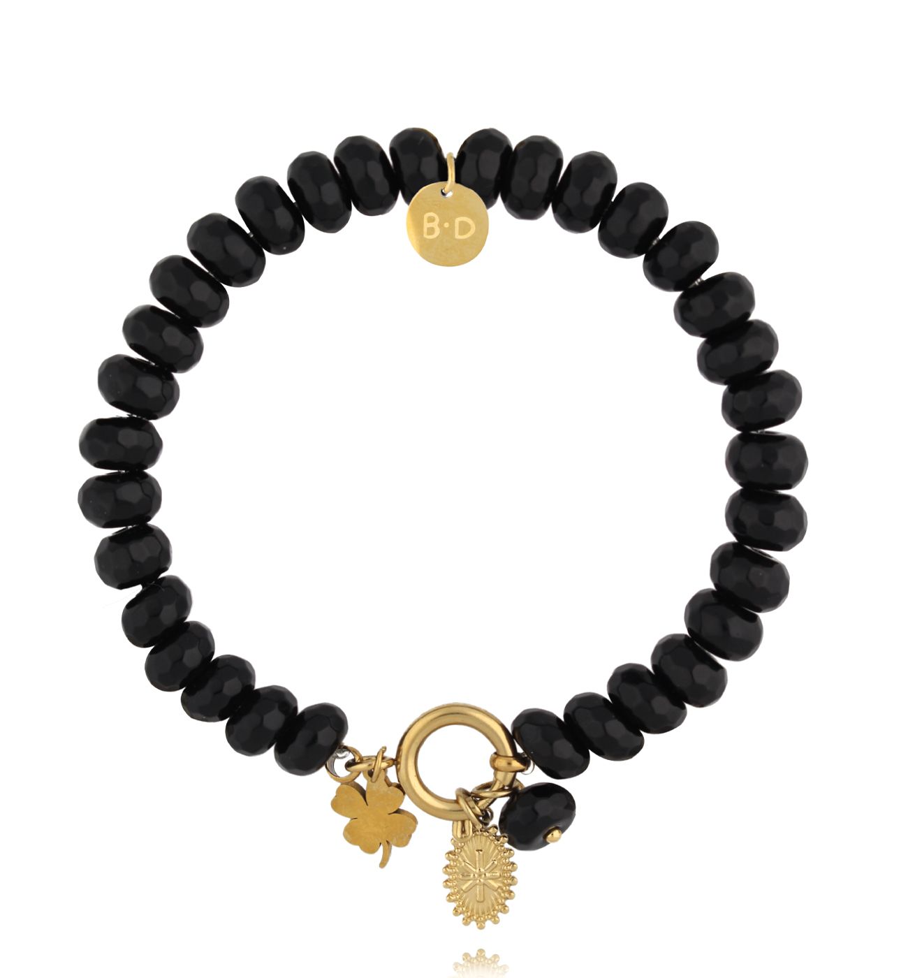 Bransoletka czarna z agatami - By Dziubeka