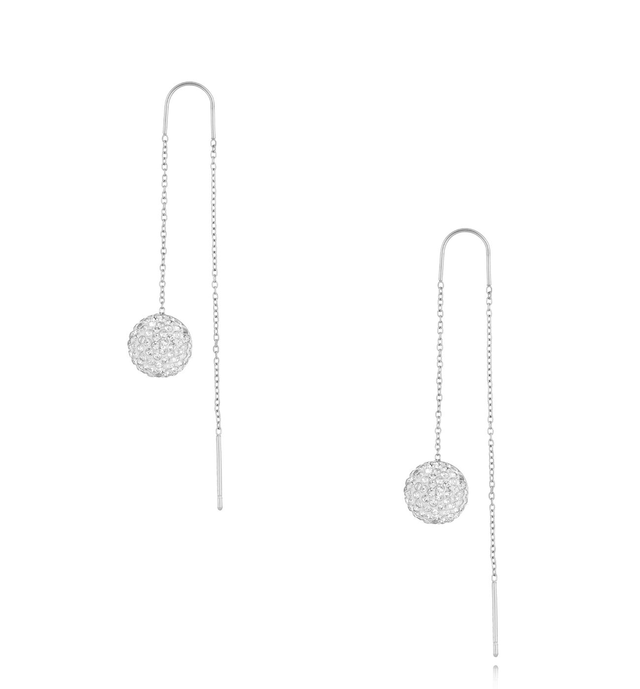 Kolczyki srebrne kulki z cyrkoniami Comfy KSA1268