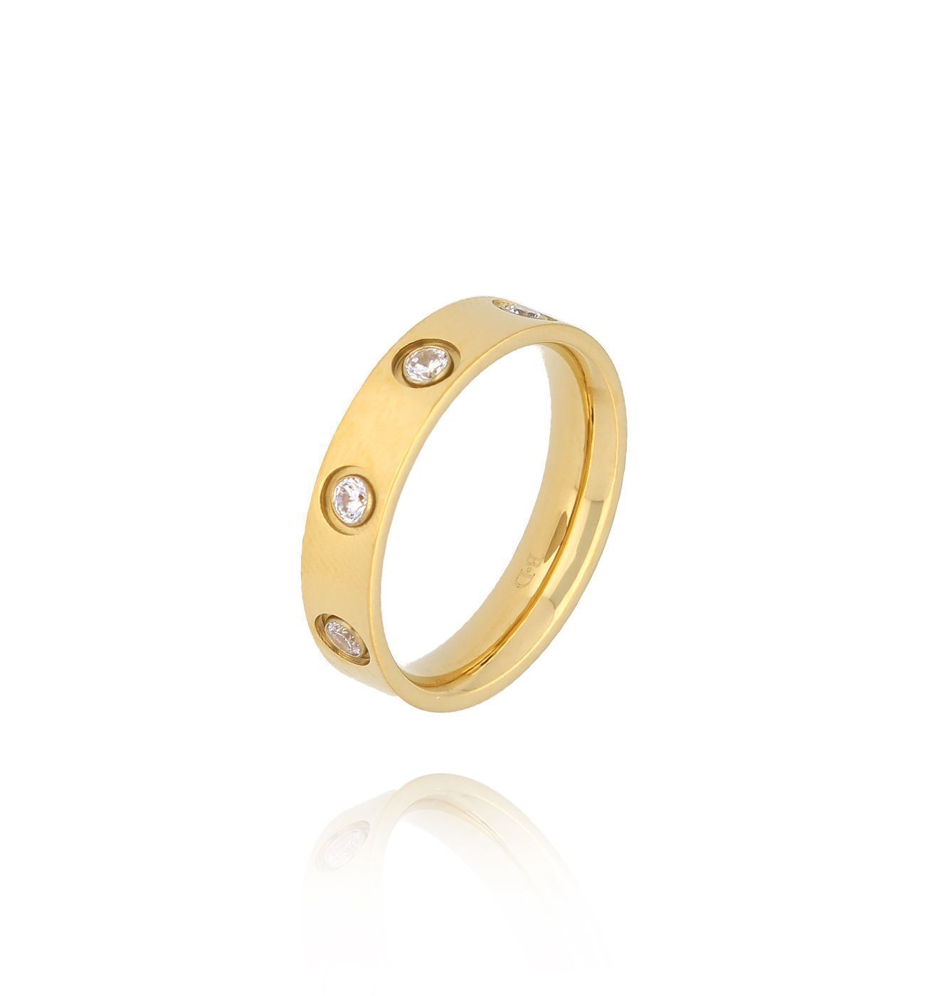 Obrączka złota z cyrkoniami Viral - By Dziubeka