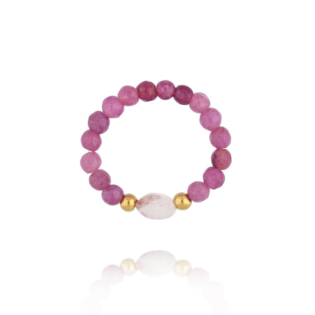 Pierścionek elastyczny z awenturynami PSC0768 - By Dziubeka