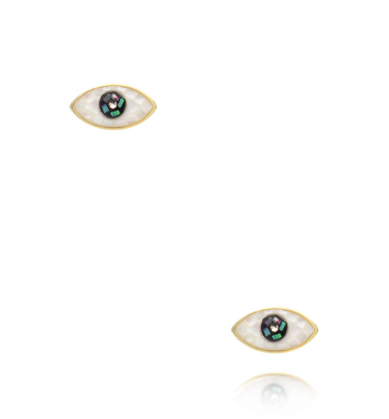 Kolczyki „Oko” z masy perłowej – kształt migdałowy - By Dziubeka