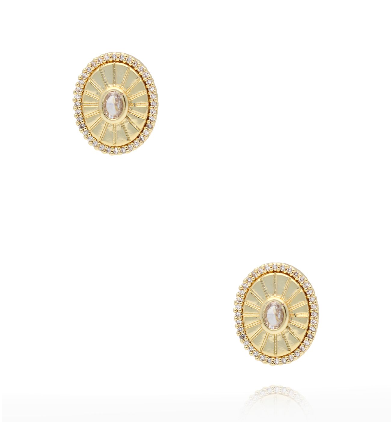 Kolczyki medaliony z promienistym wzorem - By Dziubeka