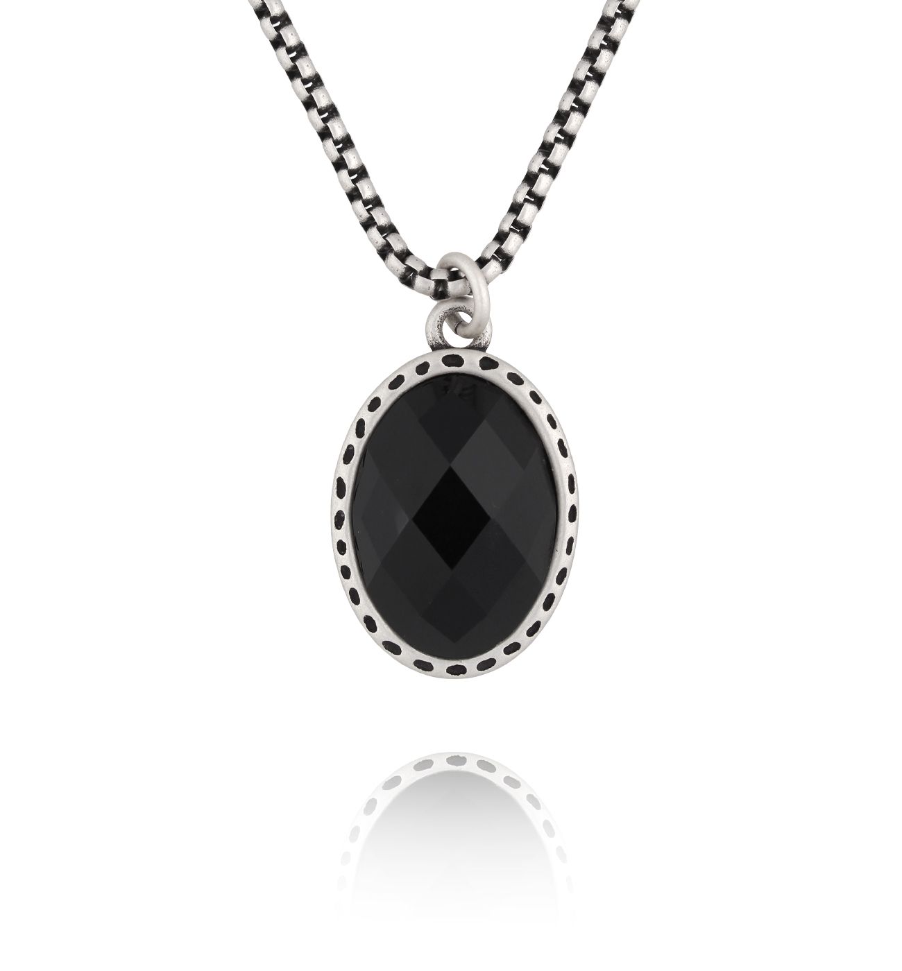 Naszyjnik z czarną zawieszka unisex - By Dziubeka