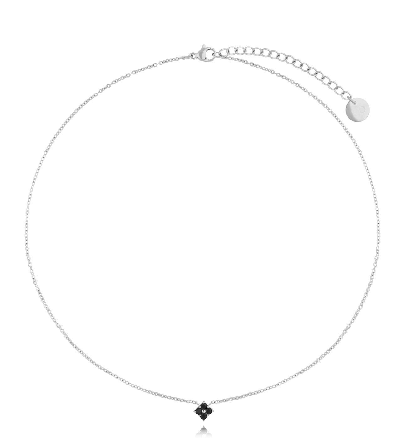 Naszyjnik srebrny z czarnymi cyrkoniami Momi - By Dziubeka
