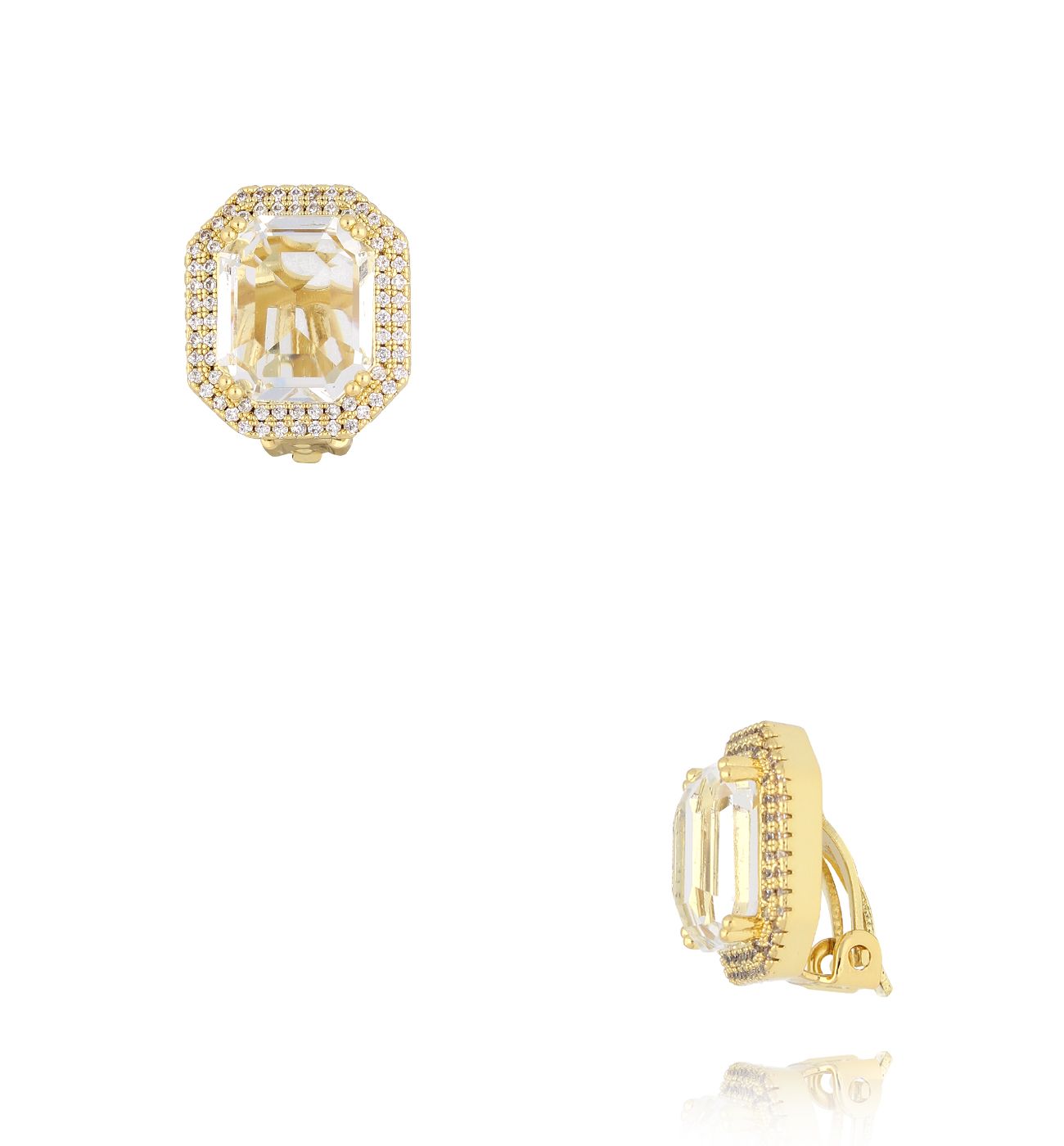 Klipsy z transparentnymi kryształkami - By Dziubeka