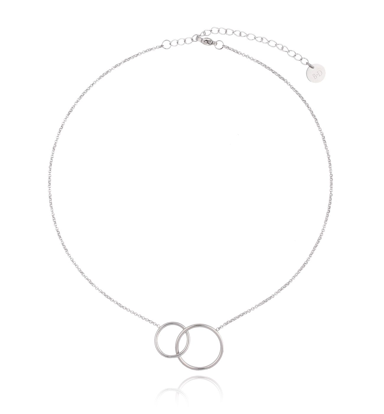 Naszyjnik srebrny z kółkami ze stali szlachetnej - By Dziubeka