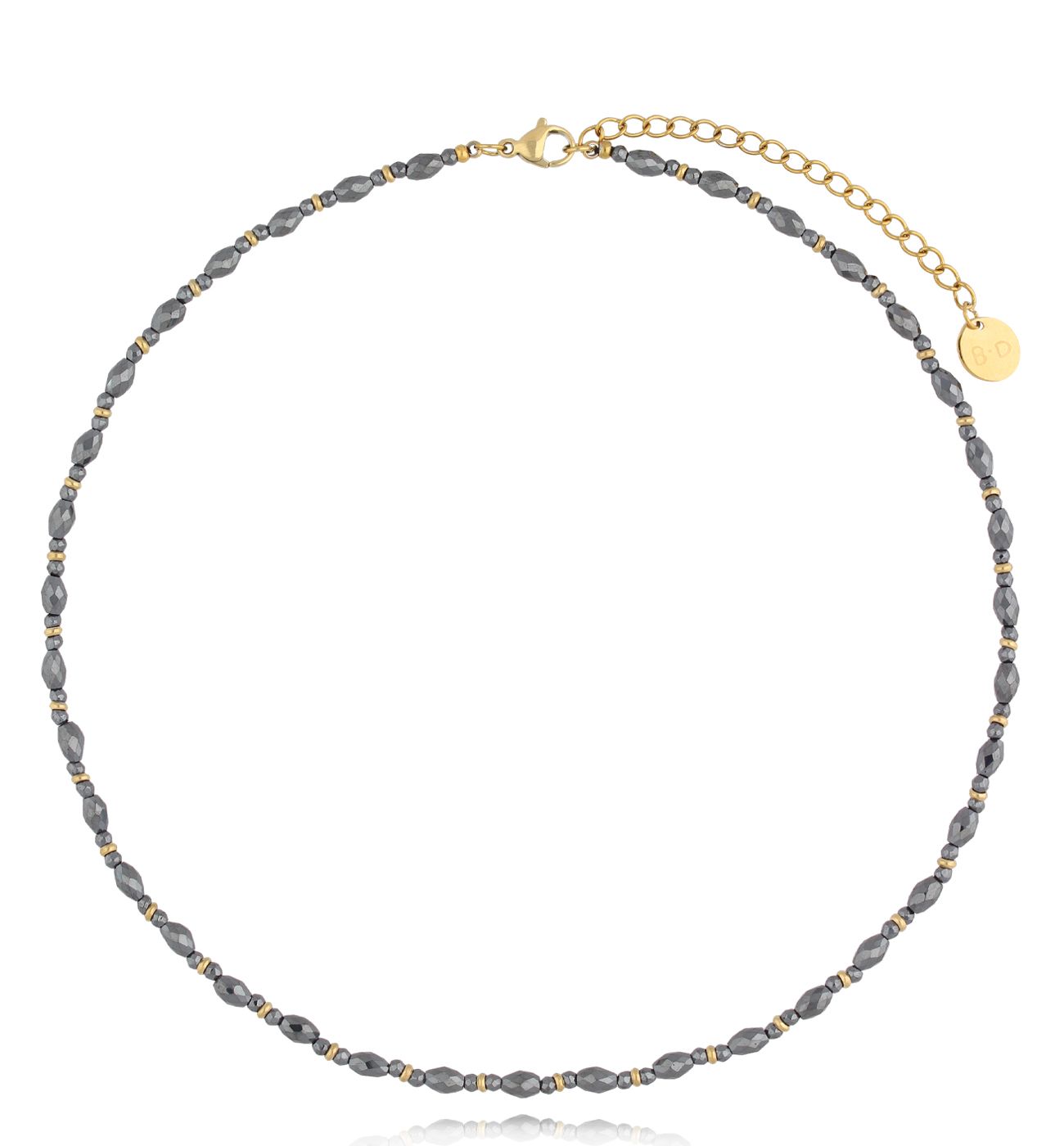 Naszyjnik ze stalowymi hematytami Calgary - By Dziubeka