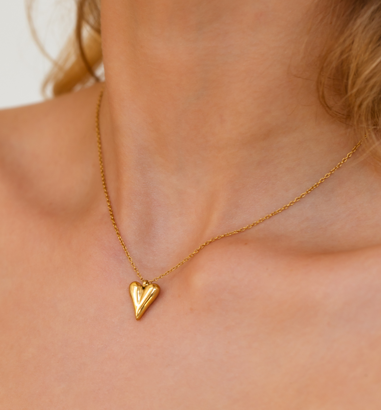 Naszyjnik z sercem złoty - By Dziubeka