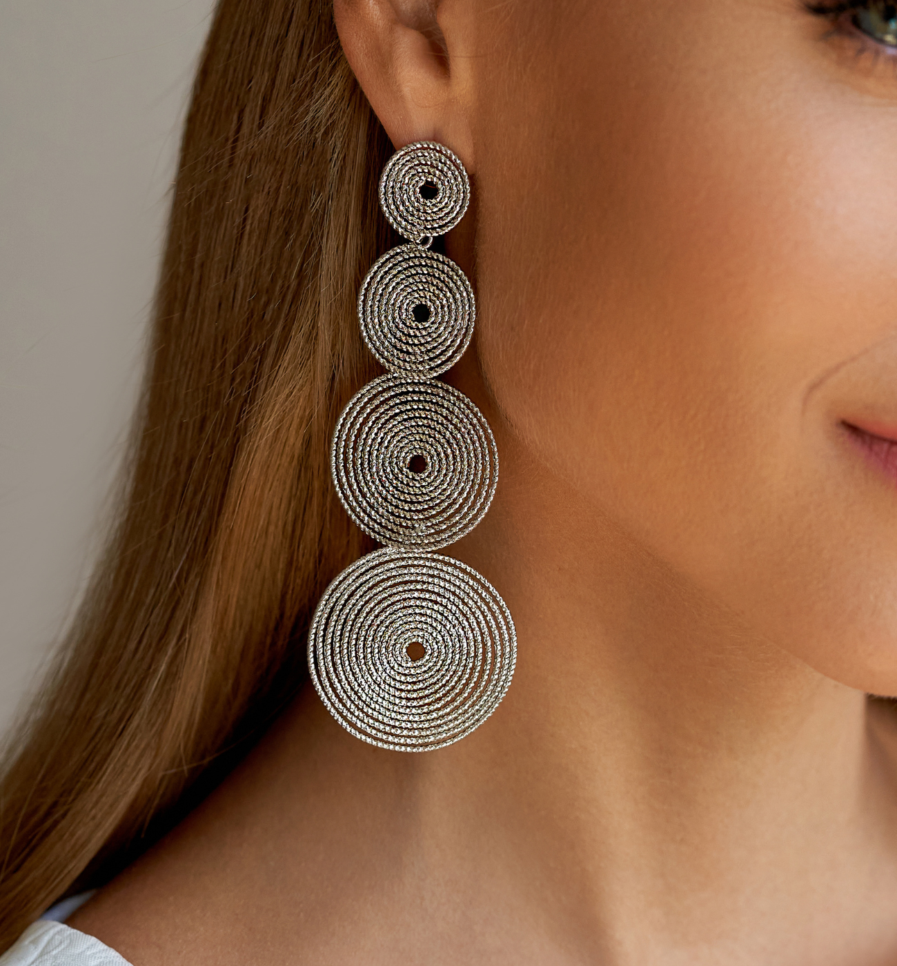 Kolczyki srebrne koła poczwórne Let Me Shine KRG0917