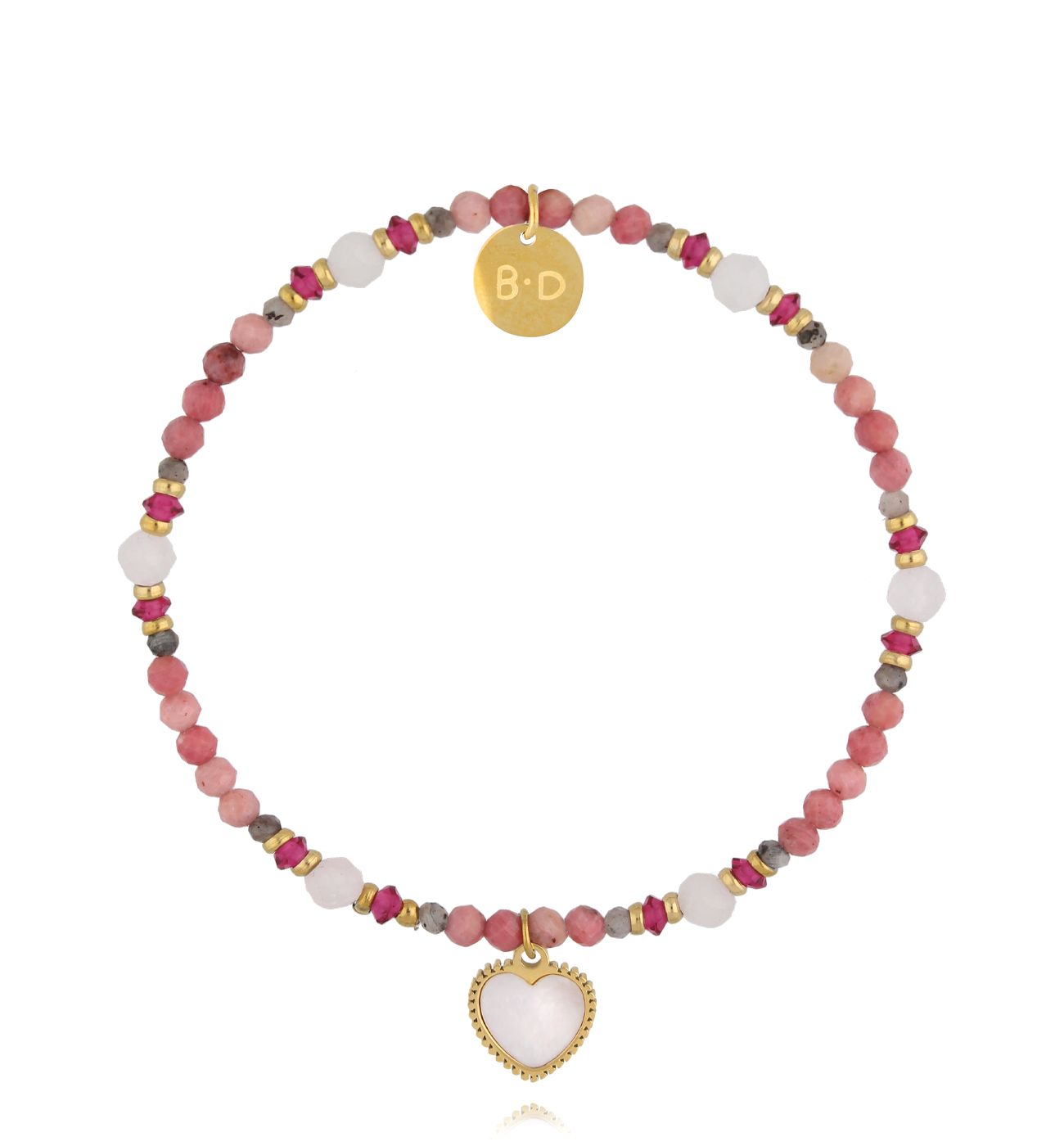 Bransoletka z rodochrozytami serduszkiem BTW3161