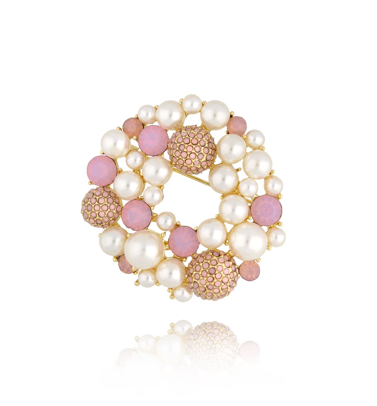 Broszka perłowo różowa Lovely BRPE0022 - By Dziubeka