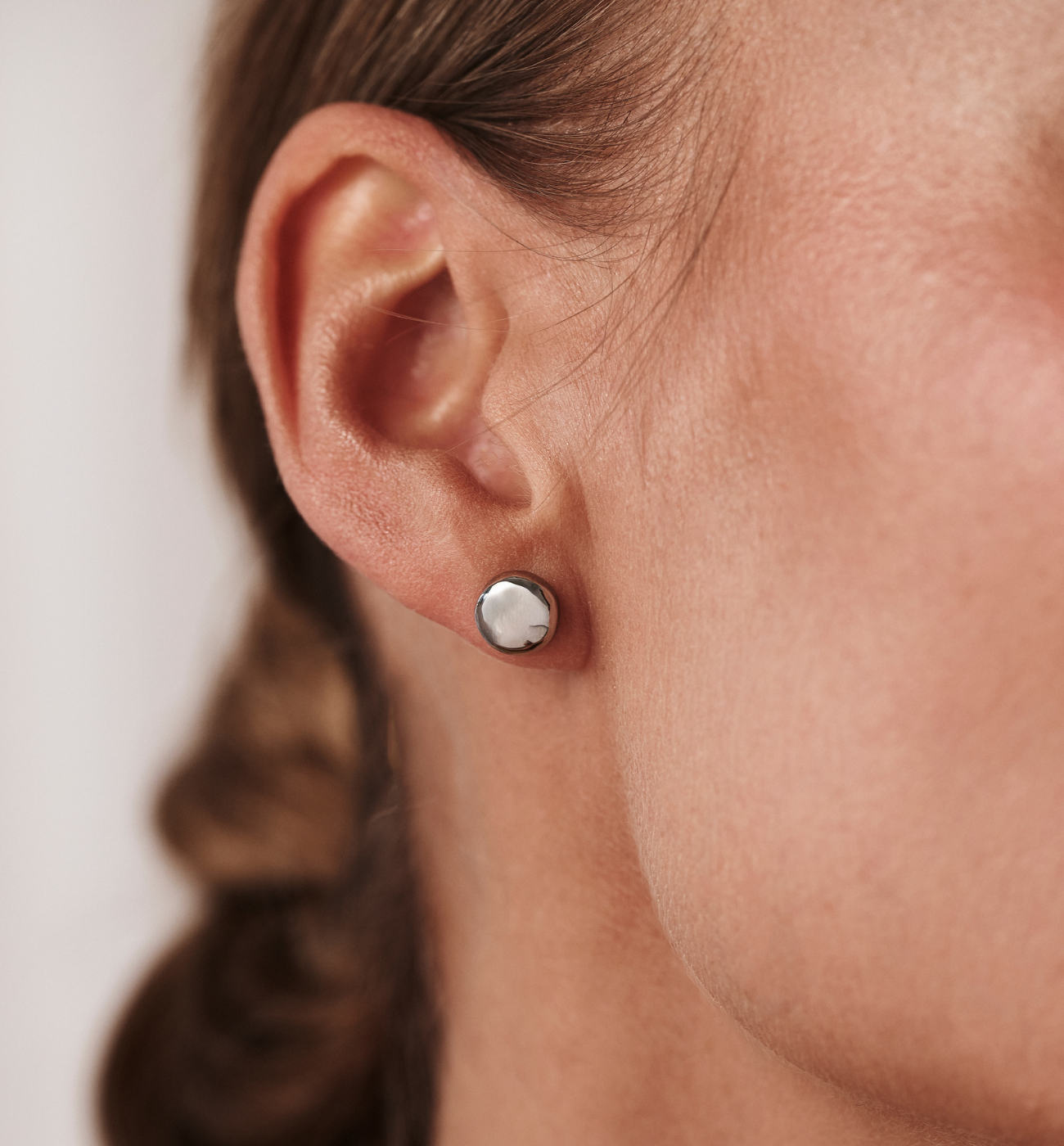 Kolczyki z dyskami srebrne Circular Harmony KSA1997