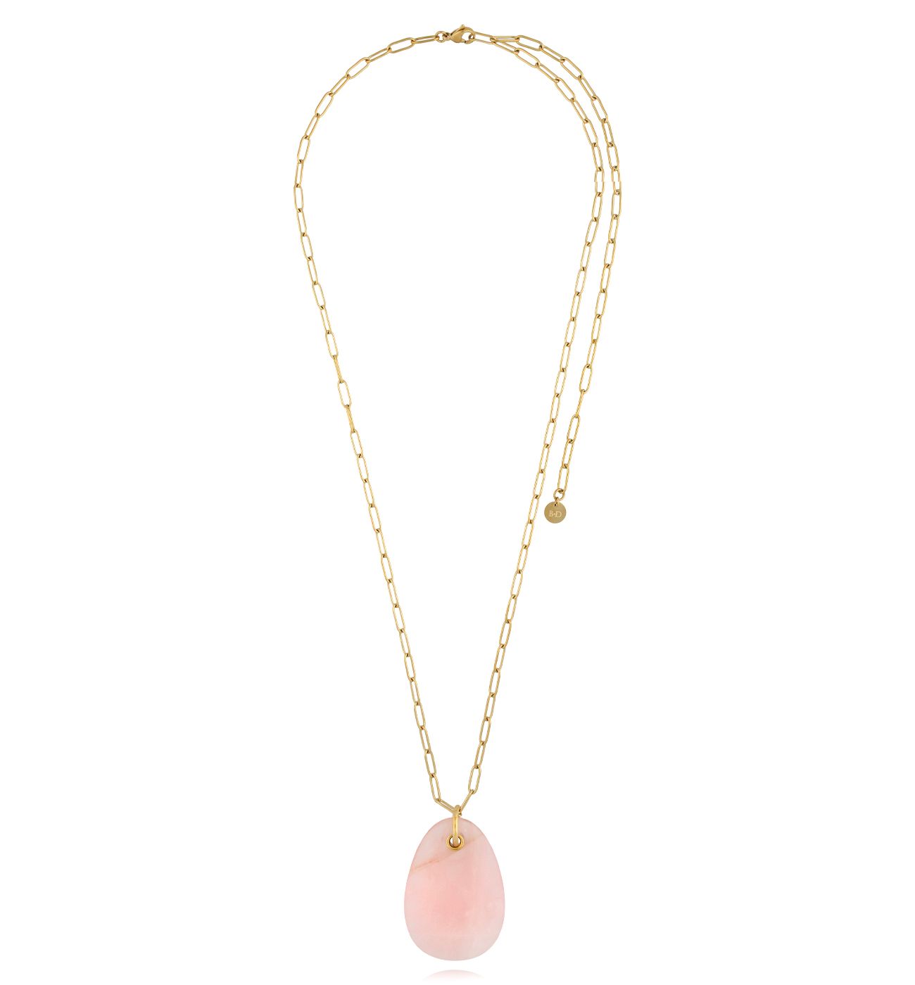 Naszyjnik z z kwarcem różowym długi - By Dziubeka
