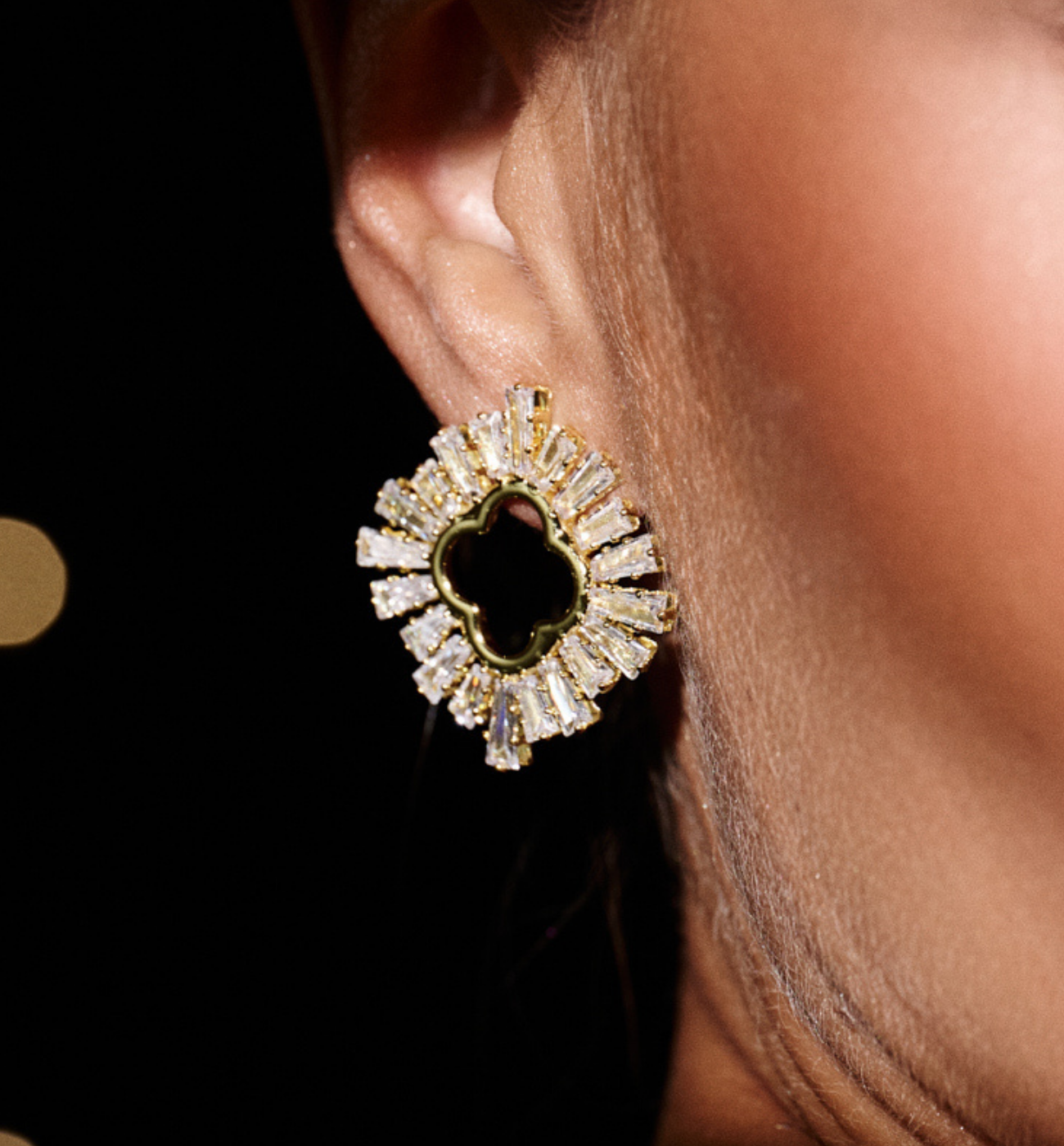 Kolczyki z cyrkoniami w stylu glamour - By Dziubeka