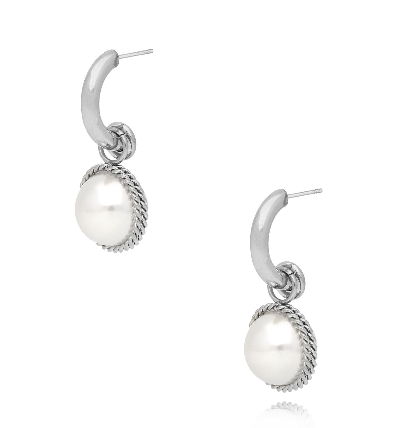 Kolczyki ze srebrnymi perłami Day - By Dziubeka