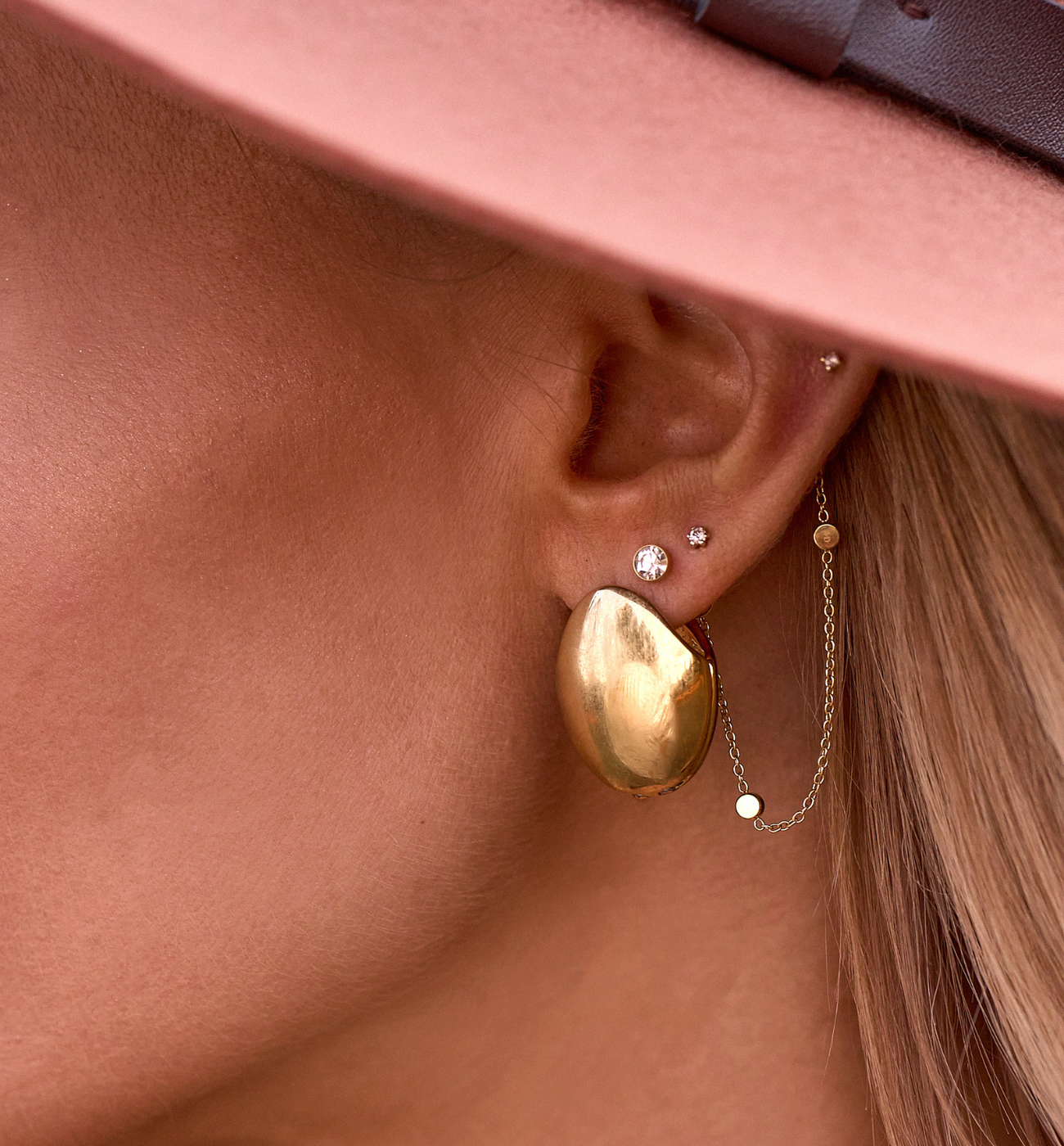 Kolczyki dyski złote Shimmering Twilight KSA1996