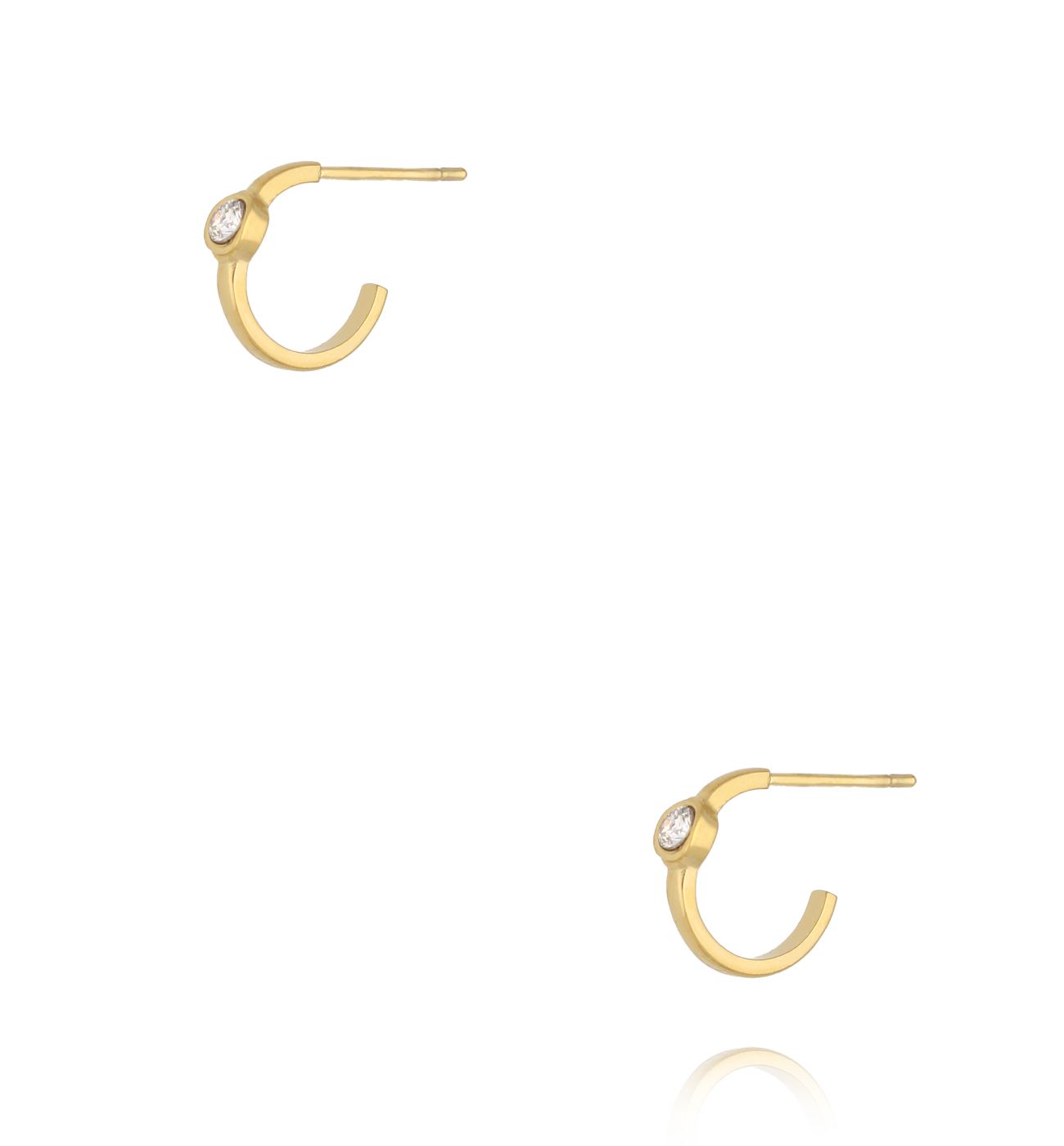 Kolczyki mini kółeczka z cyrkonią - By Dziubeka