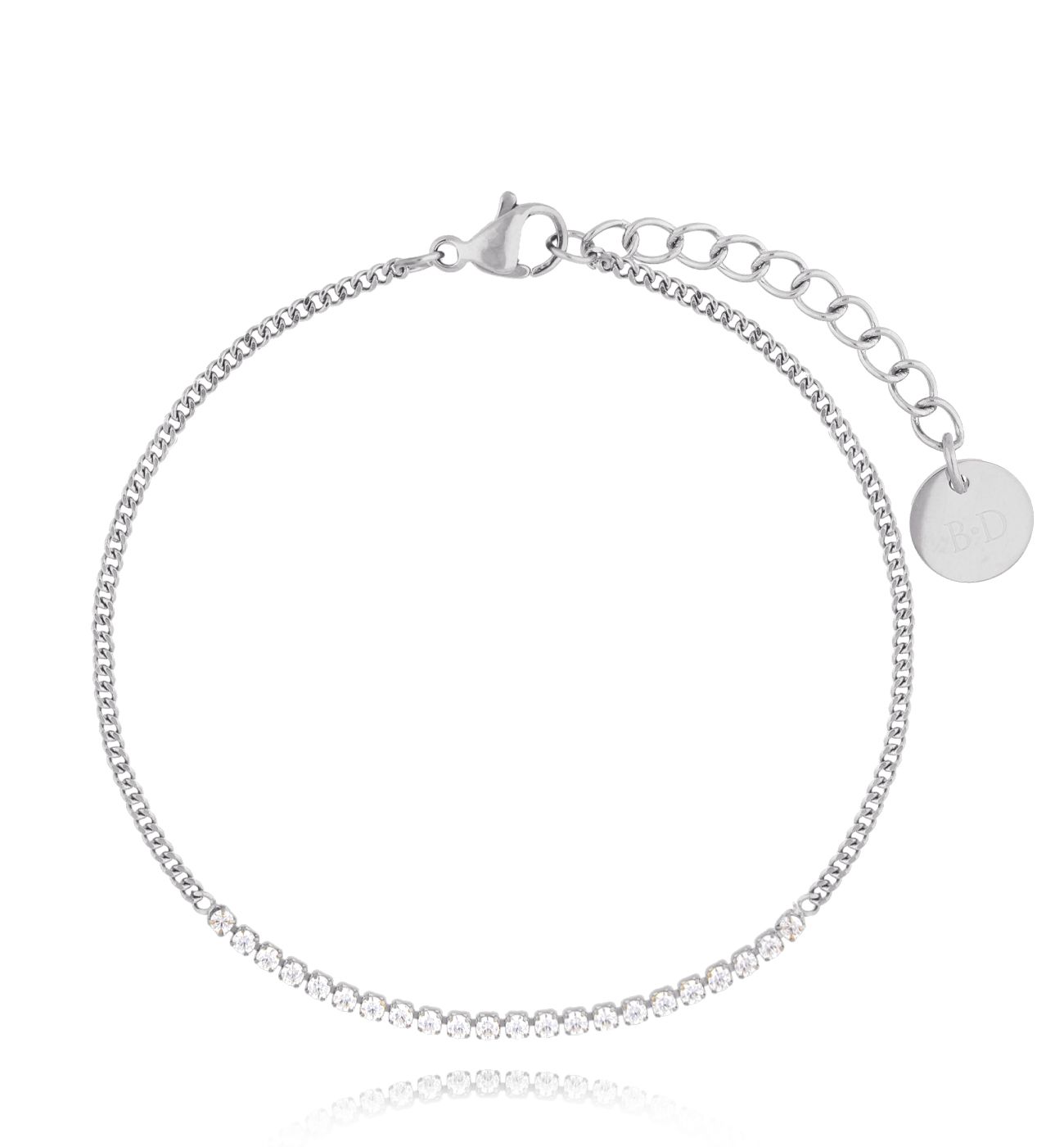 Bransoletka tenisowa srebrna z cyrkoniami Casual BSA0465