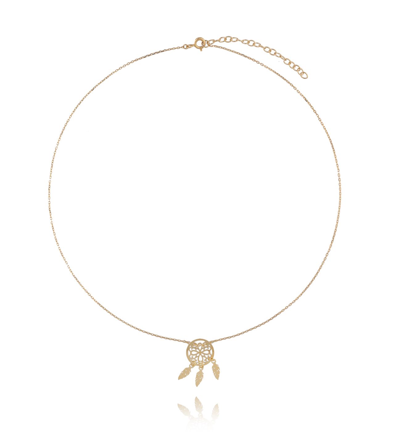 Naszyjnik pozłacany łapacz snów NSE0086