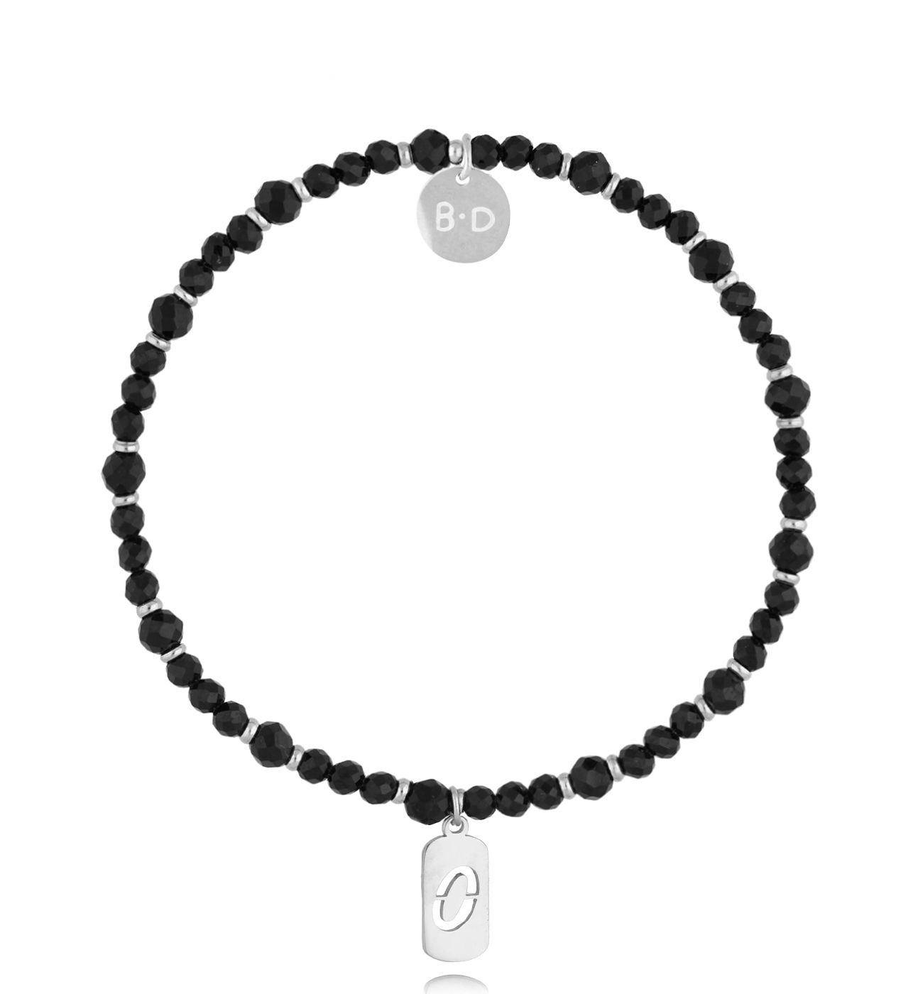 Bransoletka z agatami i cyfrą 0 srebrna BTW2982