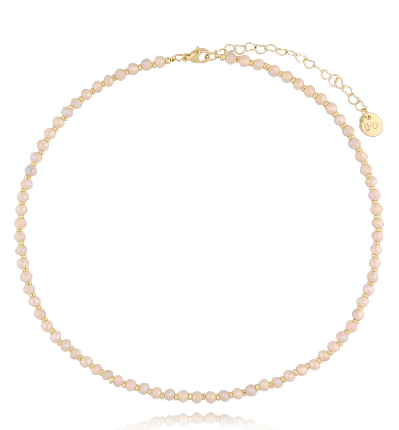 Naszyjnik z kremowymi kryształkami - By Dziubeka