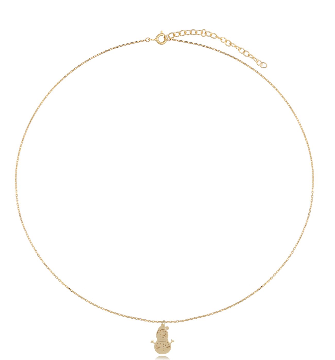 Naszyjnik pozłacany z bałwankiem Cute Snowman - By Dziubeka