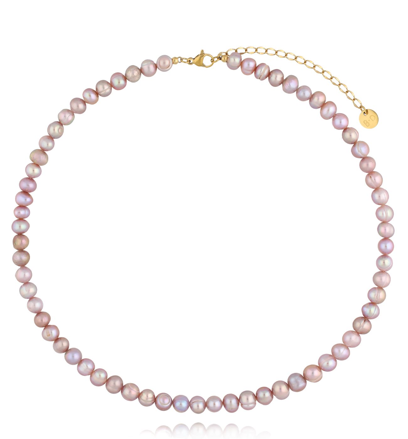 Naszyjnik z pereł w odcieniu różu, większe perły NPE0314