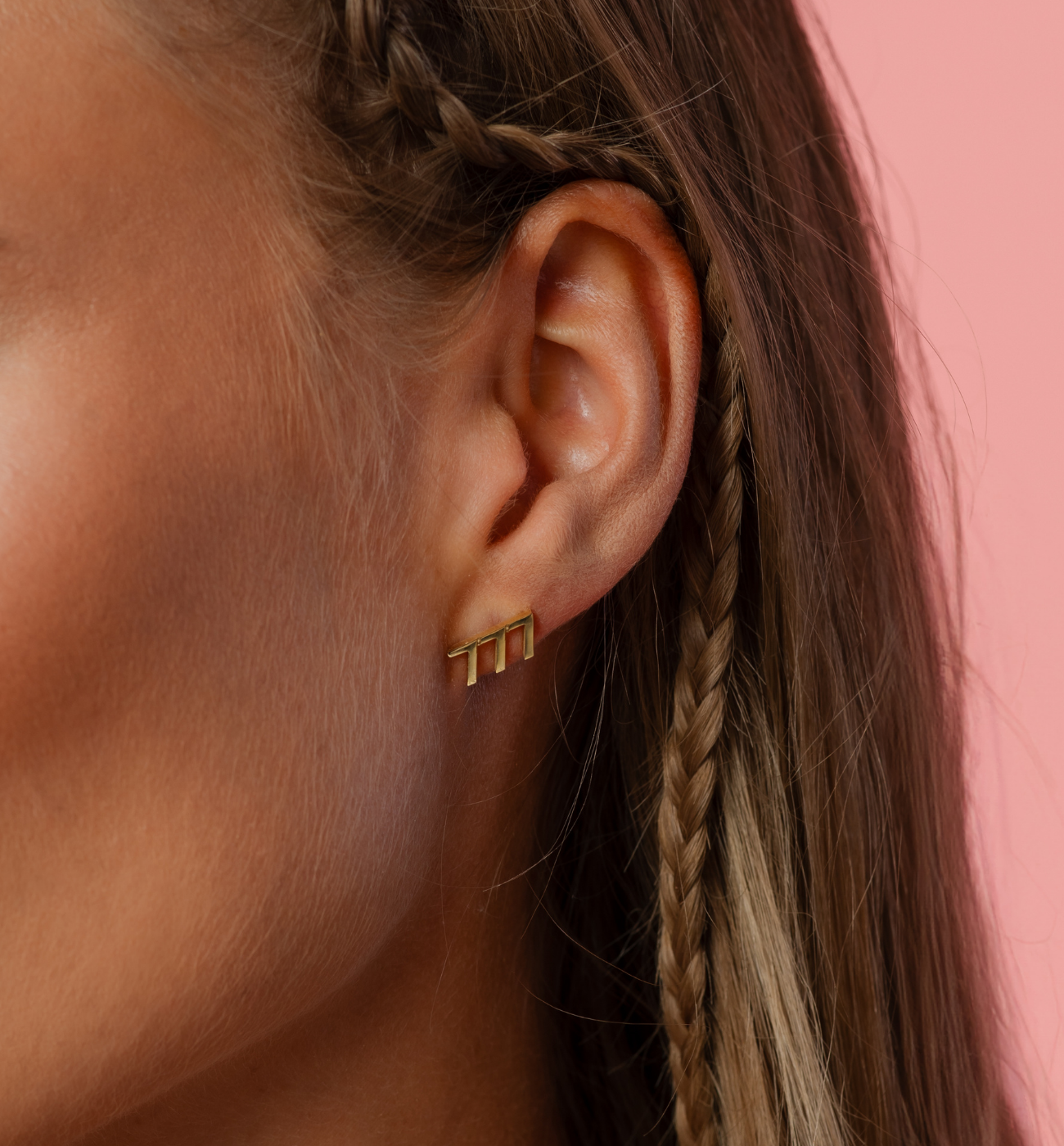 Kolczyki z anielską liczbą 777 złote - By Dziubeka