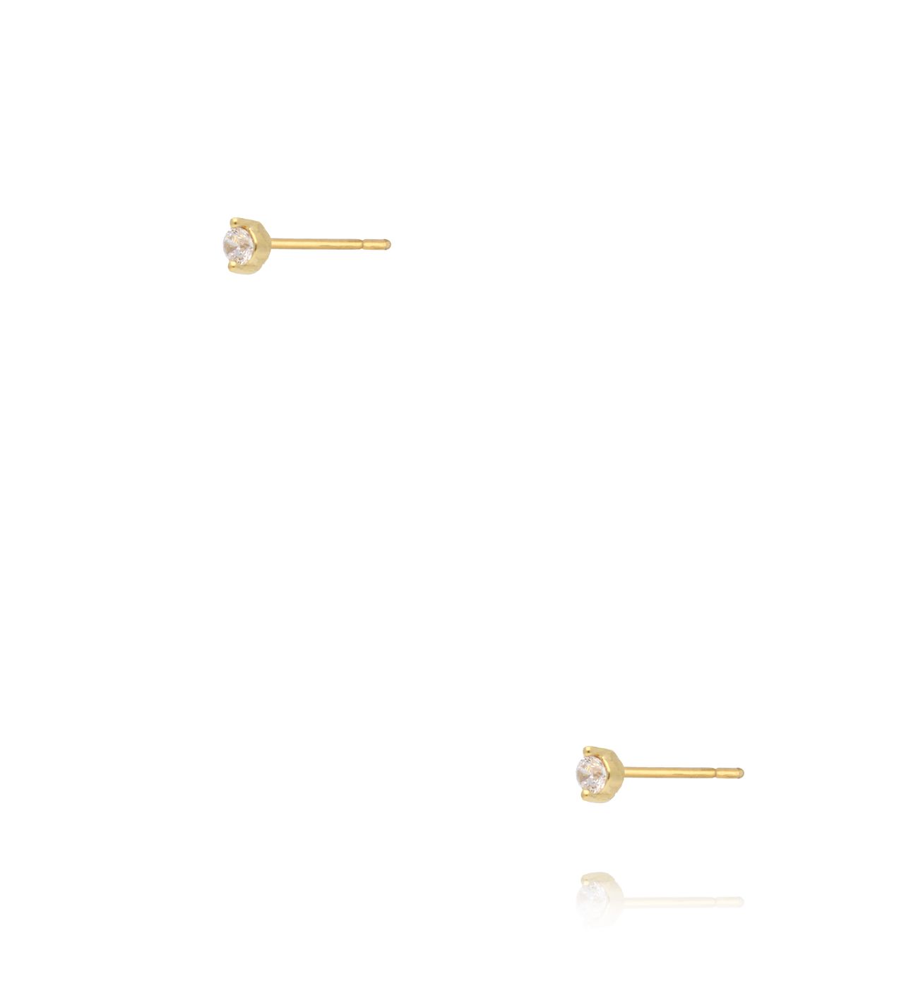 Kolczyki z drobną cyrkonią złote KCA0080 - By Dziubeka