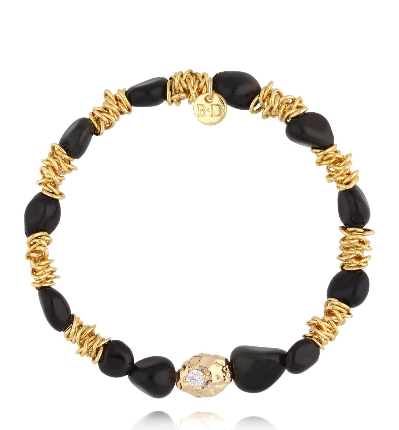 Bransoletka z czarnymi agatami BSC2185