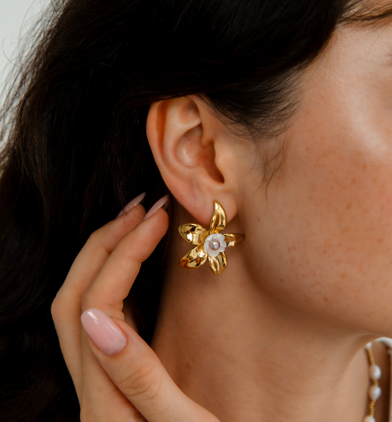 Kolczyki kwiaty złote Fior di Primavera - By Dziubeka